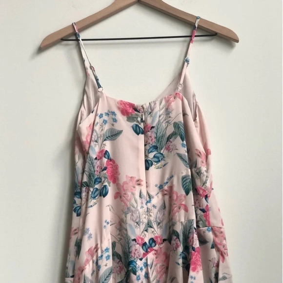 New PARKER FLORAL ASYMMETRICAL RUFFLE DRESS meadow ruffle handkerchief fairy 90s - Picture 11 of 16